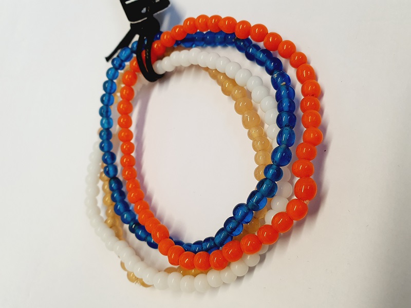 Schmuck Set: 4 Elastik-Armbänder Perlen multicolor 19cm X812 - Bild 1 von 1