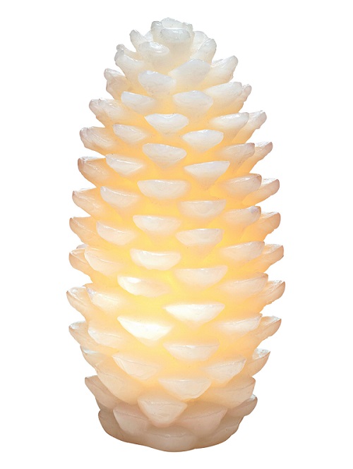 P655 HEINE LED Deko-Tannenzapfen aus Echtwachs 18x9cm | eBay