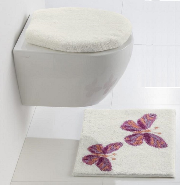 F39 HEINE Badvorleger/Badteppich/Badematte/Badgarnitur ca.50x45cm "weiß